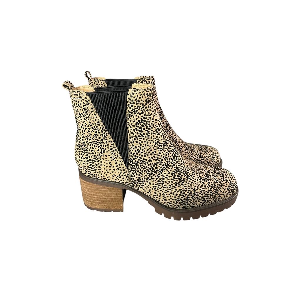 Mia Women’s Cheetah Print Chelsea Chunky Heel Boots Size-8M - Picture 4 of 9